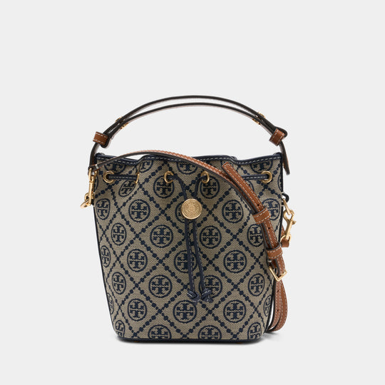 Sac À Main T-Monogram Mini - Tory Burch - Cuir - Bleu