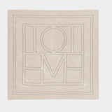 Écharpe Embroidered Monogramme - TOTEME - Soie - Beige