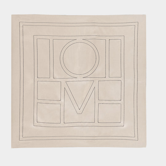 Écharpe Embroidered Monogramme - TOTEME - Soie - Beige