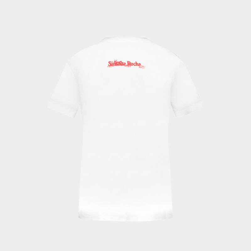 T-Shirt Hare Illustration - Simone Rocha - Coton - Blanc