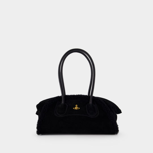Sac Porté Épaule Shirley Small - Vivienne Westwood - Mouton Retourné - Noir