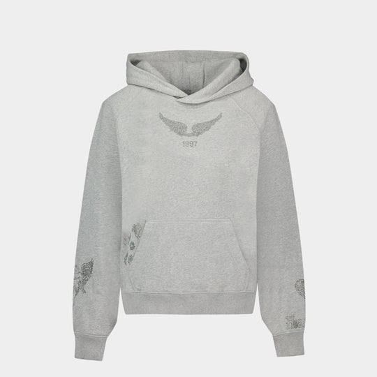 Sweat Georgy Mo Multicusto Strass - Zadig & Voltaire - Coton - Gris