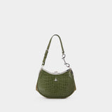 Sac Porté Épaule Charm Frame - Vivienne Westwood - Cuir - Kaki