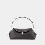 Sac Porté Épaule T-Lock - TOTEME - Cuir - Noir