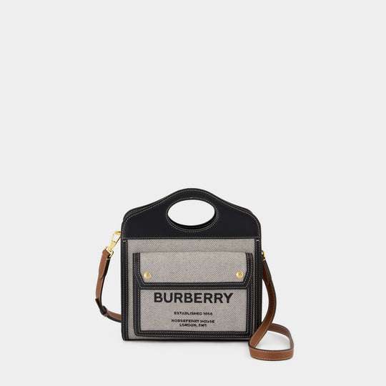 Sac À Main - Burberry - Coton - Noir/Gris