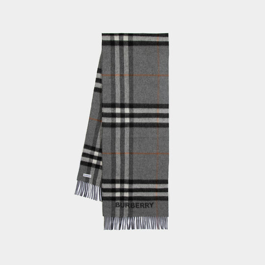Écharpe Mu Giant Check - Burberry - Laine - Gris
