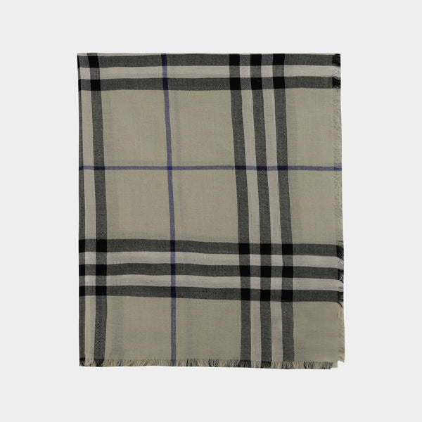 Écharpe Check - Burberry - Laine - Neutre