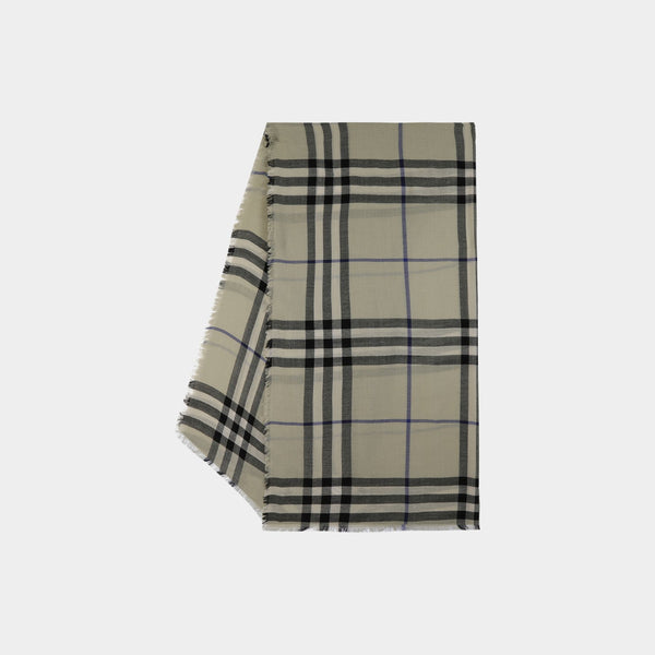 Écharpe Check - Burberry - Laine - Neutre