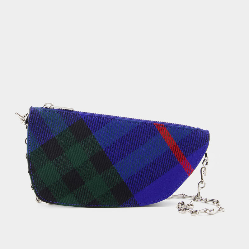 Wallet On Chain Micro Shield - Burberry - Synthétique - Bleu