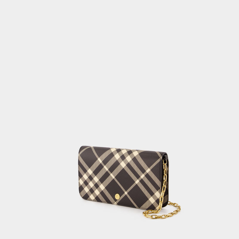 Wallet On Chain Bin - Burberry - Cuir Synthétique - Noir