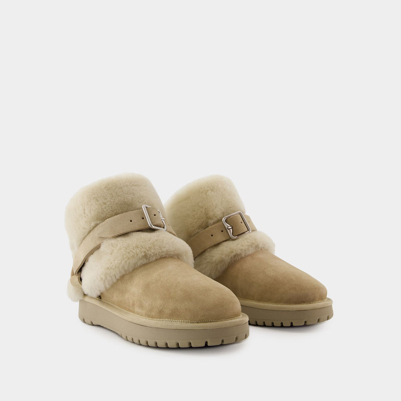 Bottes Snug - Burberry - Cuir - Beige