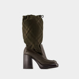 Bottes Wedge 95 - Burberry - Cuir - Multicolore