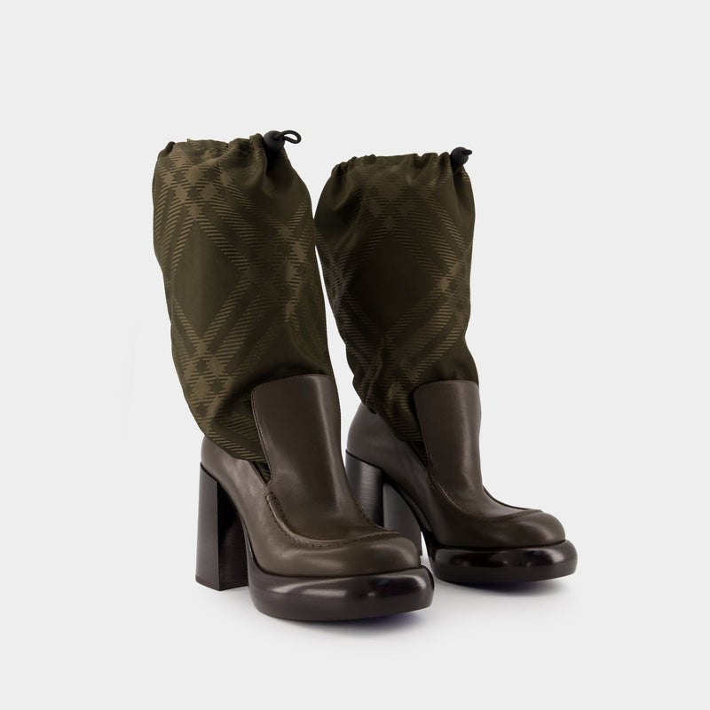 Bottes Wedge 95 - Burberry - Cuir - Multicolore