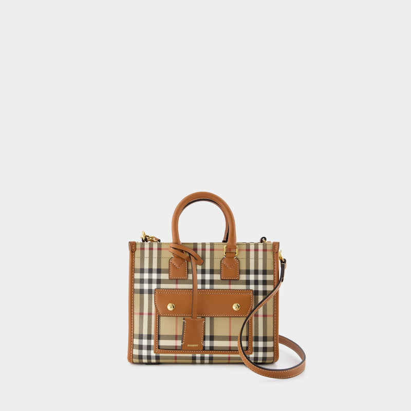 Cabas Mini Freya - Burberry - Cuir Synthétique - Marron