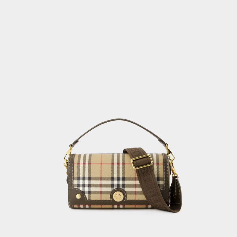 Sac À Main Small Note - Burberry - Cuir Synthétique - Marron