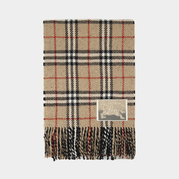 Écharpe Check - Burberry - Cachemire - Beige
