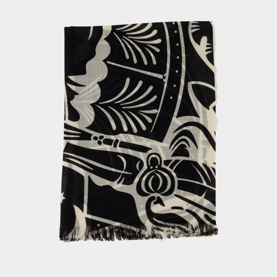 Écharpe Ekd Large - Burberry - Laine - Noir