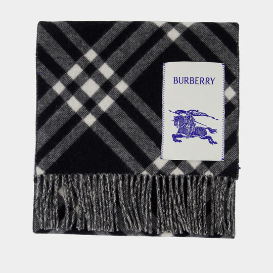 Écharpe Bias Check- Burberry - Cachemire - Noir