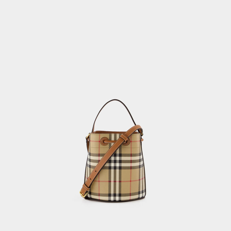 Sac À Main Mini Drawstring - Burberry - Cuir Synthétique - Marron