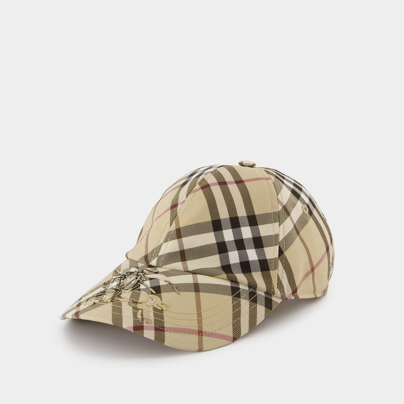 Casquette Essential Check - Burberry - Synthétique - Beige