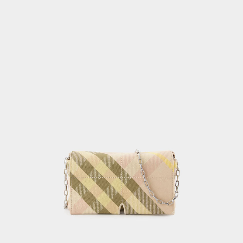 Wallet On Chain Snip Mini - Burberry - Synthétique - Rose