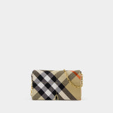 Wallet On Chain Snip Mini - Burberry - Synthétique - Beige