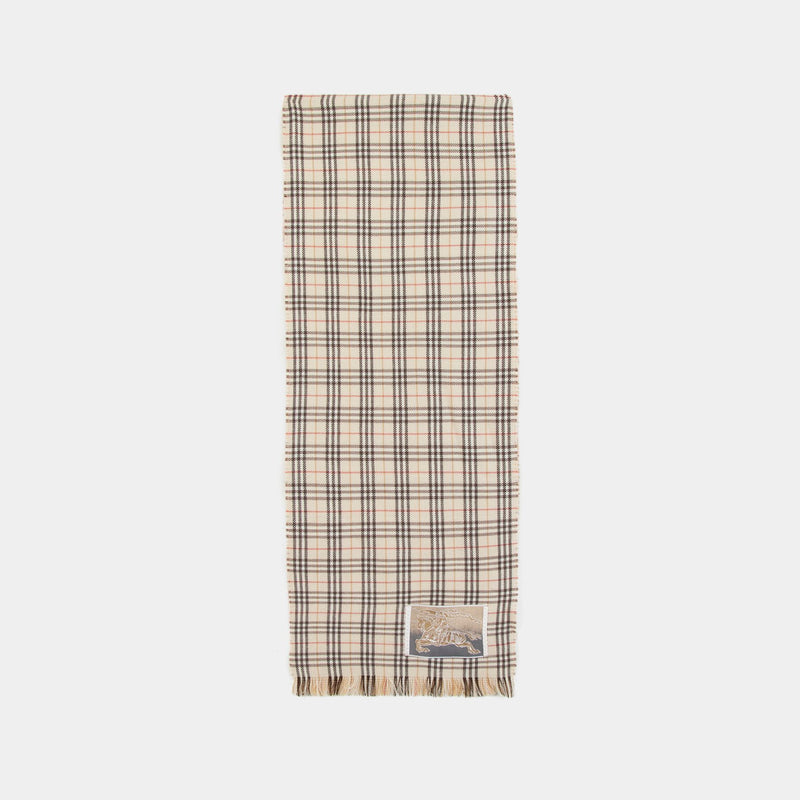 Écharpe Mw Revers Tiny Check - Burberry - Laine - Beige