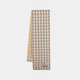 Écharpe Mw Revers Tiny Check - Burberry - Laine - Beige