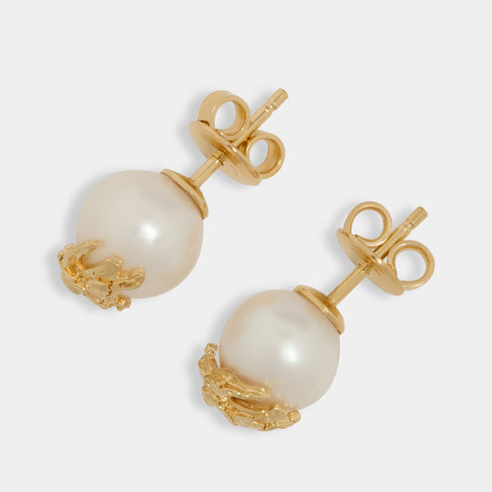 Boucles D'oreilles Lj Ekd Sphre Pearl - Burberry - Métal - Doré