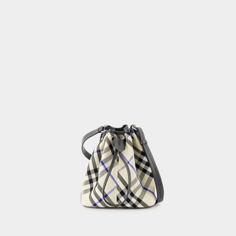 Sac À Main Mini Drawstring - Burberry - Coton - Neutre