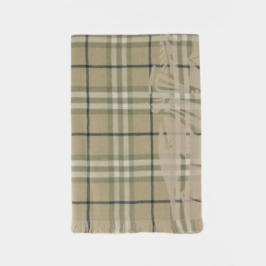 Écharpe Ekd Check - Burberry - Laine - Vert