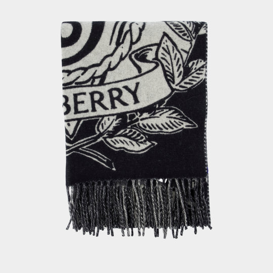 Écharpe Mu Stormy Knight Check - Burberry - Cachemire - Noir