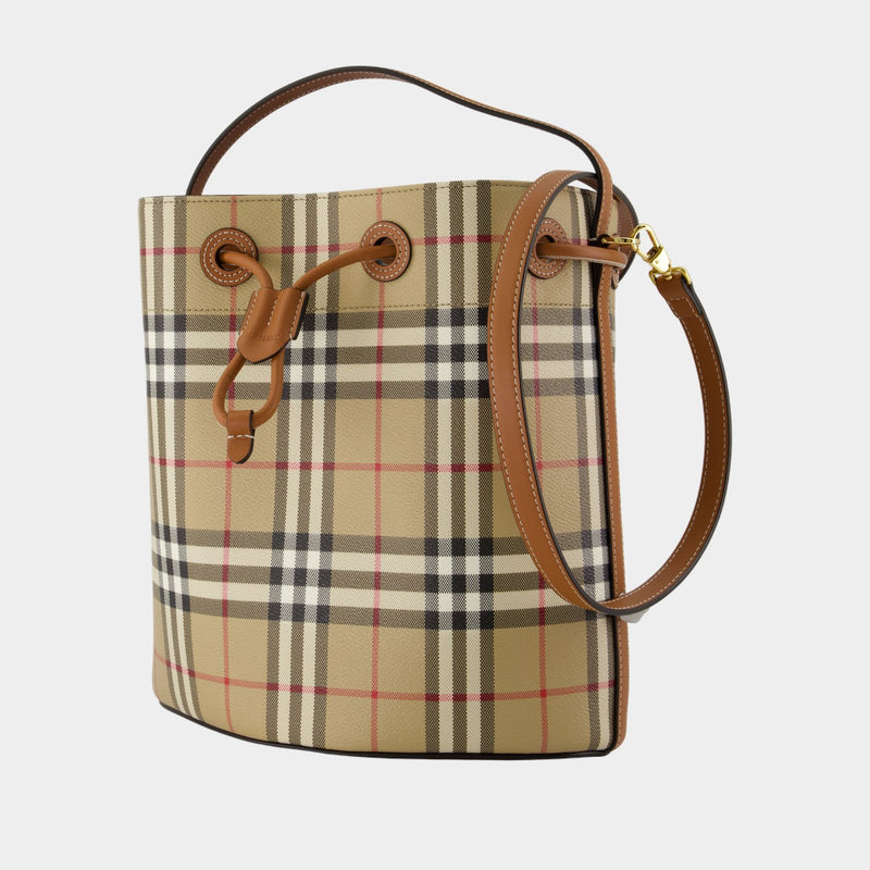 Sac À Main Ll Small Drawstring - Burberry - Cuir Synthétique - Marron