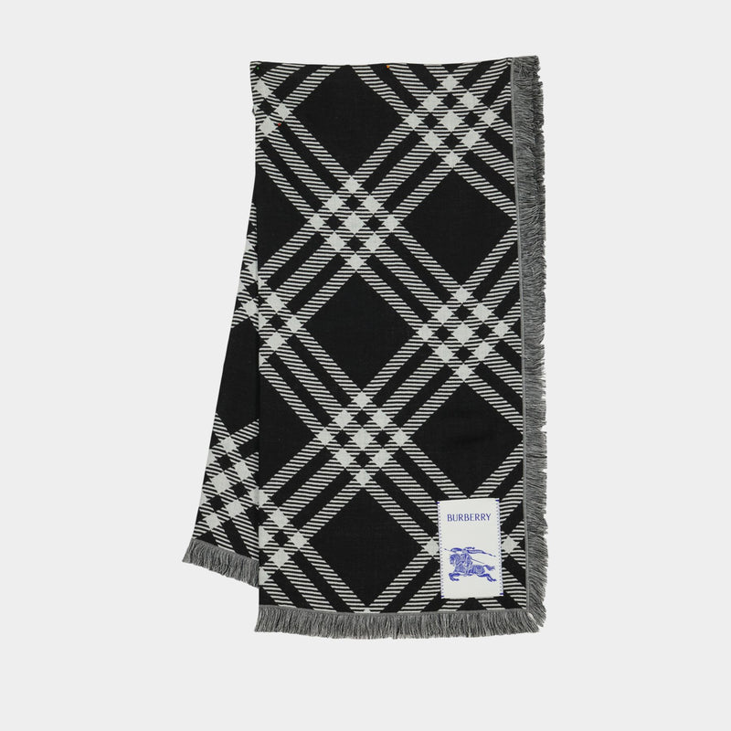Écharpe Tri Bar - Burberry - Laine - Noir