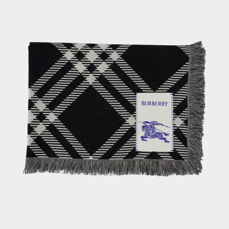 Écharpe Tri Bar - Burberry - Laine - Noir
