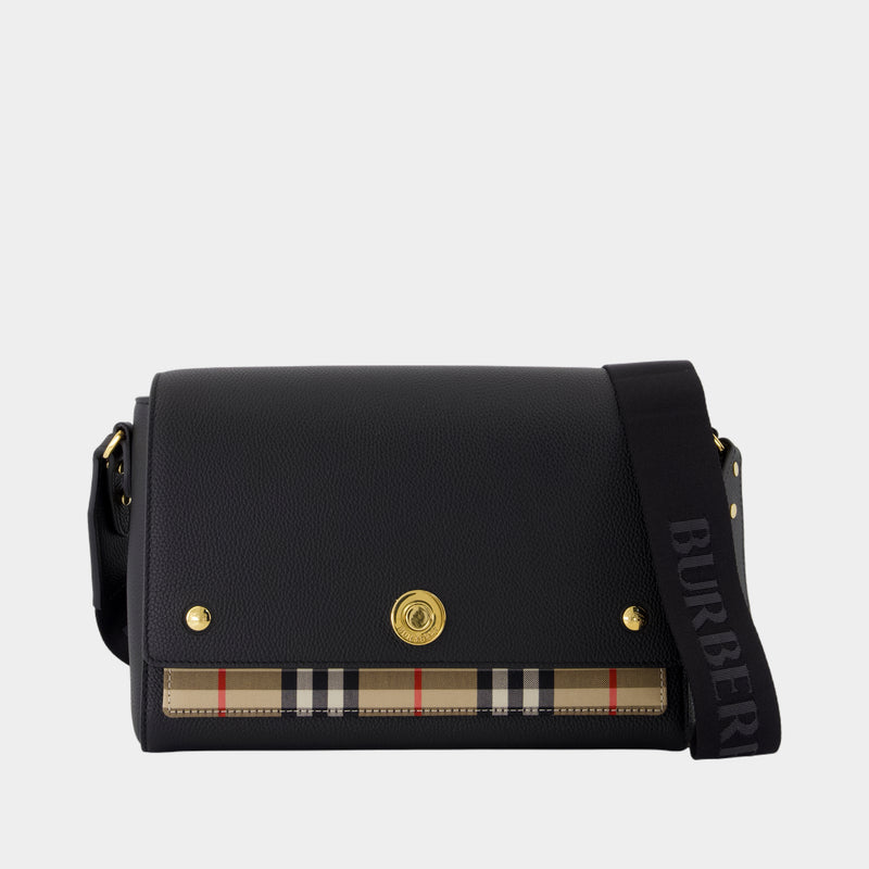 Sac À Bandoulière Medium Note - Burberry - Cuir - Noir
