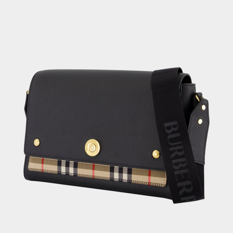 Sac À Bandoulière Medium Note - Burberry - Cuir - Noir