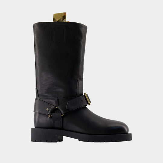 Bottes Soft Saddle Low - Burberry - Cuir - Noir
