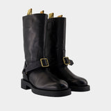 Bottes Soft Saddle Low - Burberry - Cuir - Noir