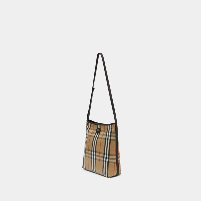 Sac Porté Épaule Highlands Small - Burberry - Coton - Beige