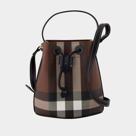 Sac À Main Ll Mini Drawstring - Burberry - Cuir Synthétique - Marron