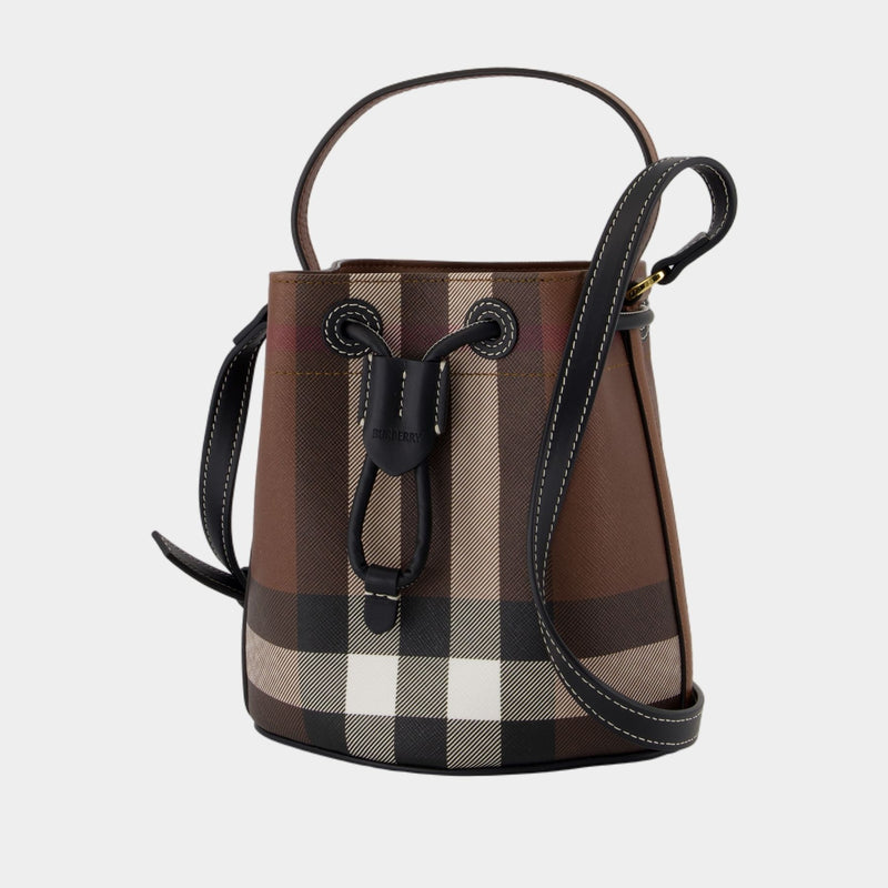 Sac À Main Ll Mini Drawstring - Burberry - Cuir Synthétique - Marron