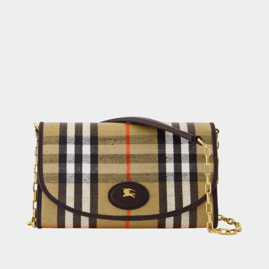 Wallet On Chain Highlands - Burberry - Coton - Beige