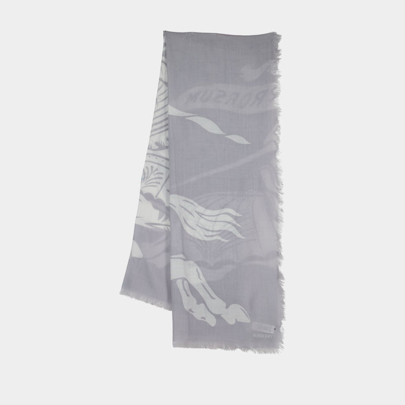 Écharpe Large - Burberry - Laine - Gris