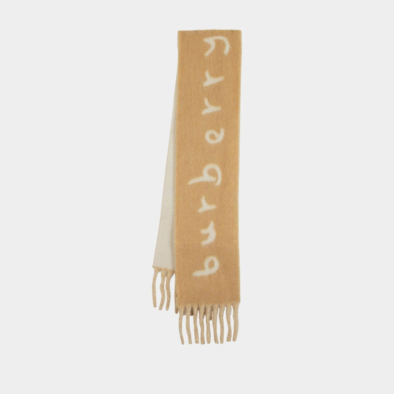 Écharpe Mu Text - Burberry - Laine - Beige