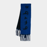 Écharpe Mu Text - Burberry - Laine - Bleu