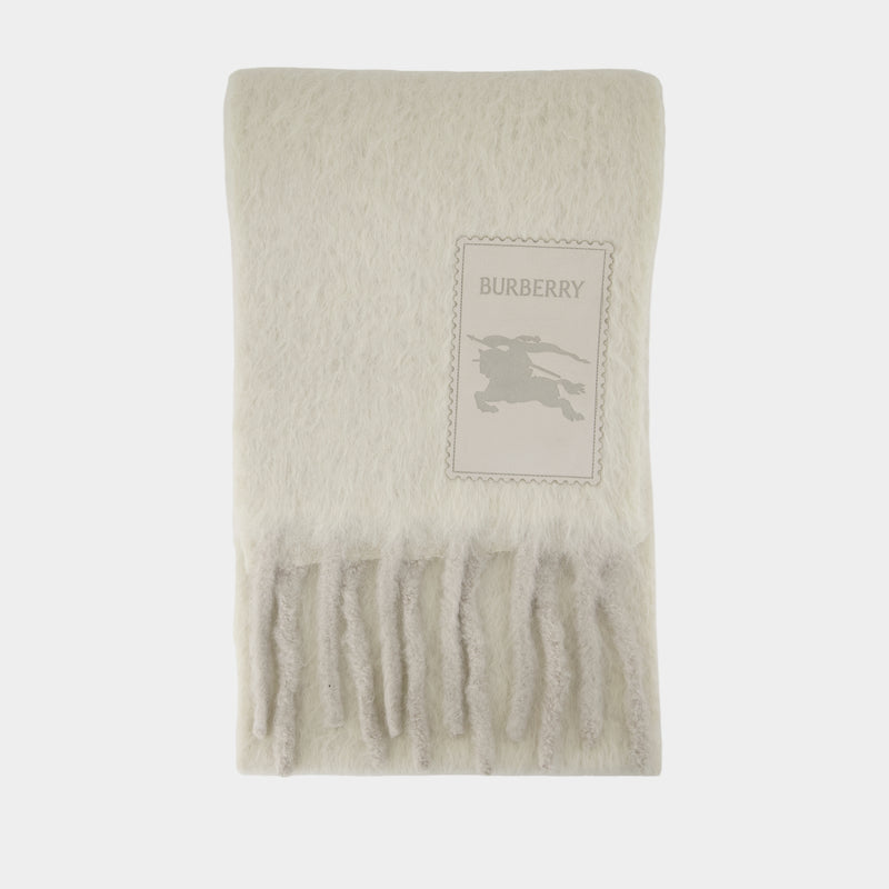 Écharpe Mu Brushed - Burberry - Laine - Blanc