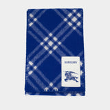 Écharpe Mu Tri Bar Check - Burberry - Laine - Bleu