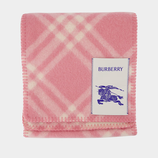 Écharpe Mu Tri Bar Check - Burberry - Laine - Rose