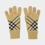 Gants Core Check - Burberry - Cachemire - Beige